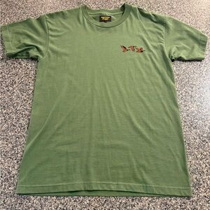 Seager Olive Green T-Shirt with Embroidered Birds